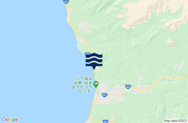 Hamamasu, Japanの潮見表地図