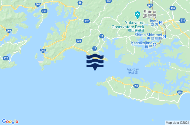 Hamashima Ago Wan, Japanの潮見表地図