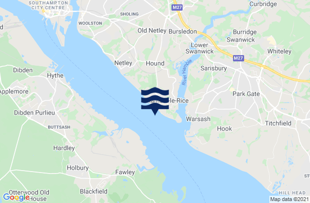 Hamble-le-Rice, United Kingdomの潮見表地図