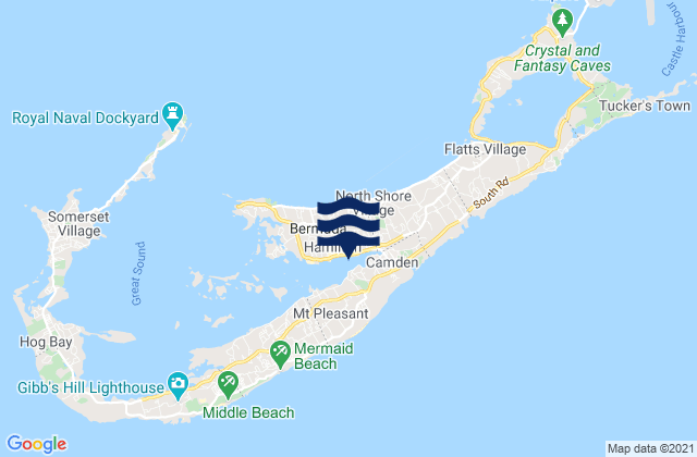 Hamilton City, Bermudaの潮見表地図
