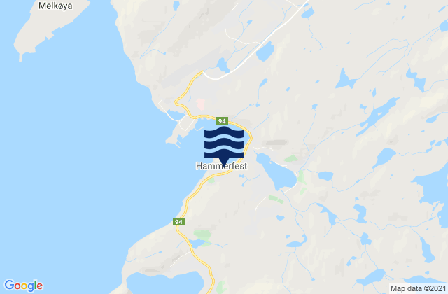 Hammerfest, Norwayの潮見表地図
