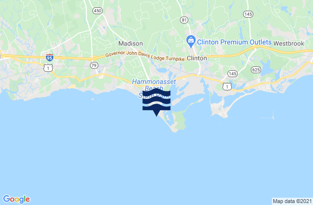 Hammonasset Beach, United Statesの潮見表地図