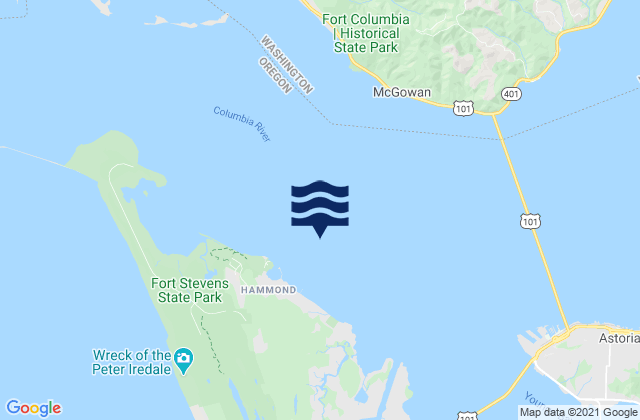 Hammond northeast of ship channel, United Statesの潮見表地図