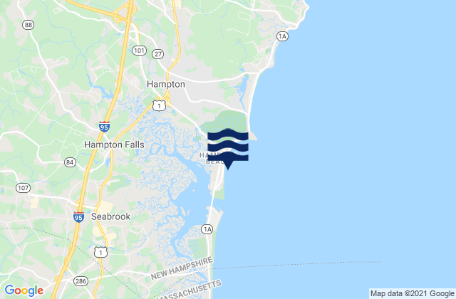 Hampton Beach, United Statesの潮見表地図