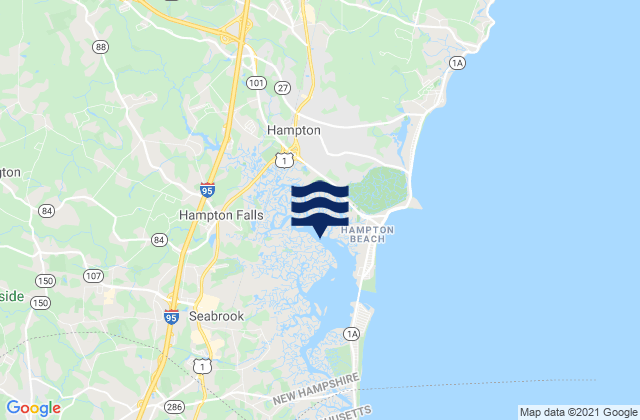 Hampton Falls, United Statesの潮見表地図