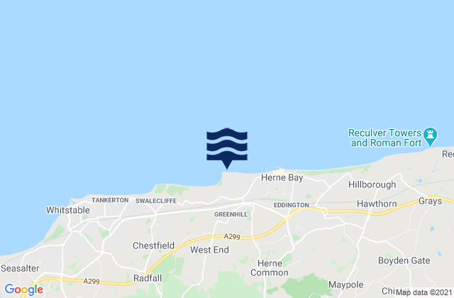 Hampton Pier - East Beach, United Kingdomの潮見表地図