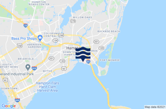Hampton River, United Statesの潮見表地図