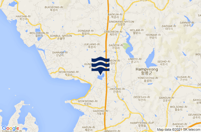 Hampyeong-gun, South Koreaの潮見表地図