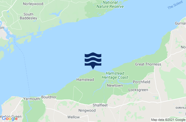 Hamstead Point Beach, United Kingdomの潮見表地図