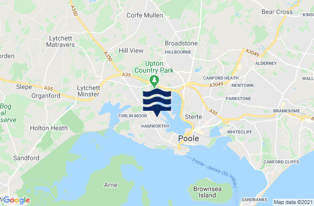 Hamworthy, United Kingdomの潮見表地図