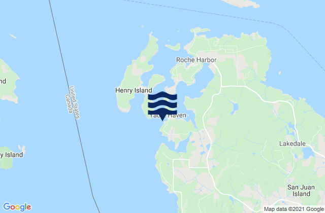 Hanbury Point (Mosquito Pass San Juan Island), United Statesの潮見表地図