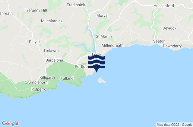 Hannafore Beach, United Kingdomの潮見表地図