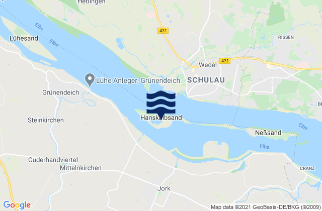 Hanskalbsand, Germanyの潮見表地図