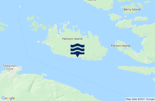 Hanson Island, Canadaの潮見表地図
