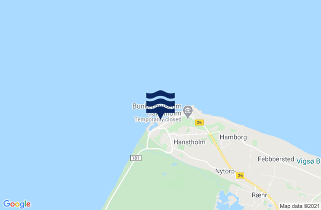 Hanstholm Havn, Denmarkの潮見表地図