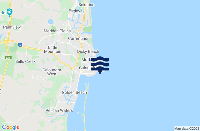 Happys (Caloundra), Australiaの潮見表地図
