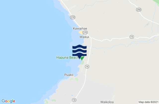 Hapuna Pt, United Statesの潮見表地図