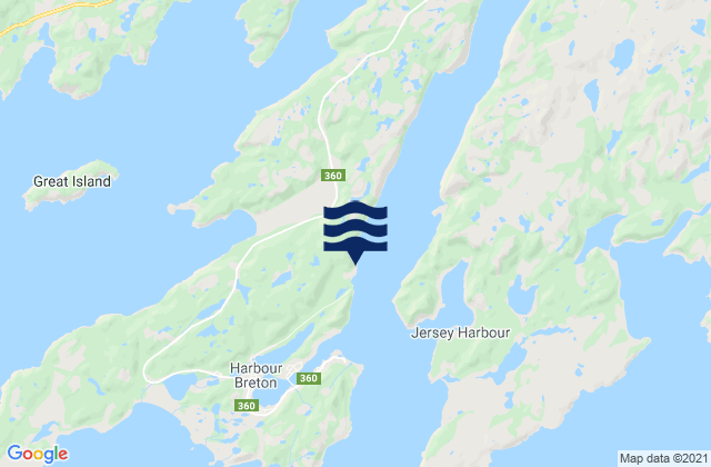 Harbour Breton, Canadaの潮見表地図