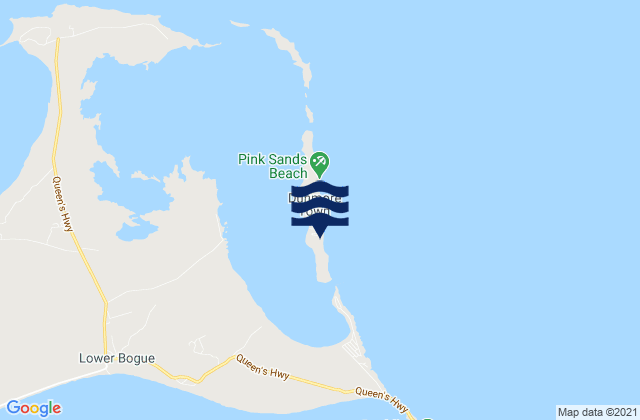 Harbour Island District, Bahamasの潮見表地図