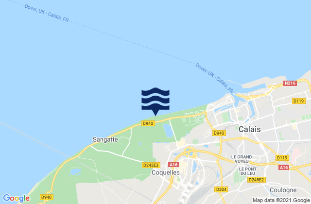 Hardinghen, Franceの潮見表地図