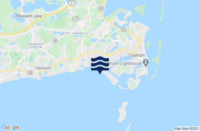 Hardings Beach Chatham, United Statesの潮見表地図
