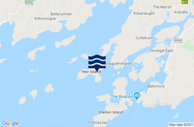 Hare Island, Irelandの潮見表地図