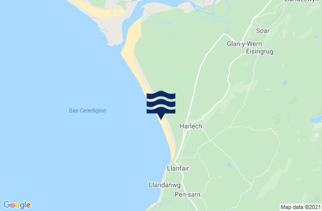 Harlech Beach, United Kingdomの潮見表地図