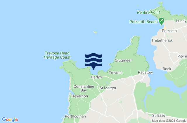 Harlyn Bay, United Kingdomの潮見表地図