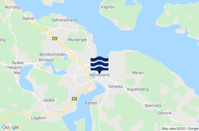 Harnosand, Swedenの潮見表地図