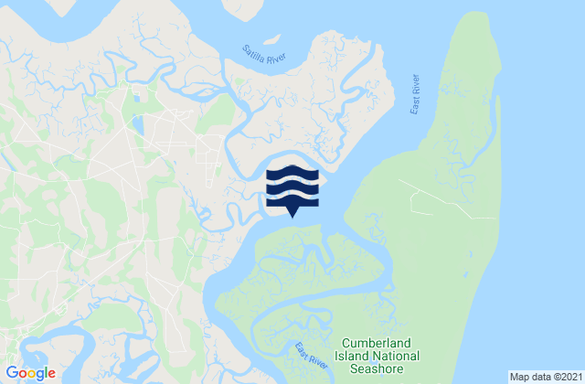 Harrietts Bluff (Crooked River), United Statesの潮見表地図