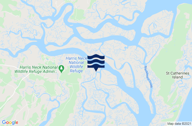 Harris Neck Barbour Island River, United Statesの潮見表地図