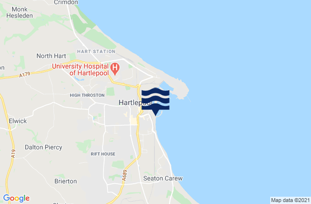 Hartlepool, United Kingdomの潮見表地図