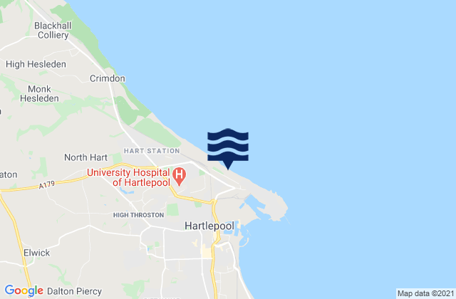 Hartlepool North Sands Beach, United Kingdomの潮見表地図