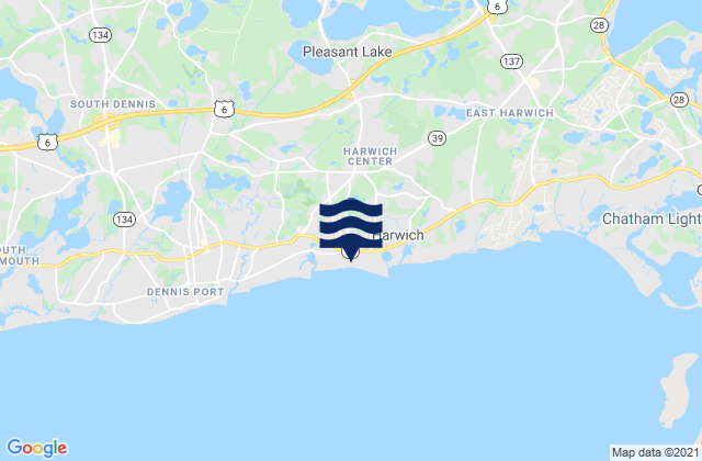 Harwich, United Statesの潮見表地図