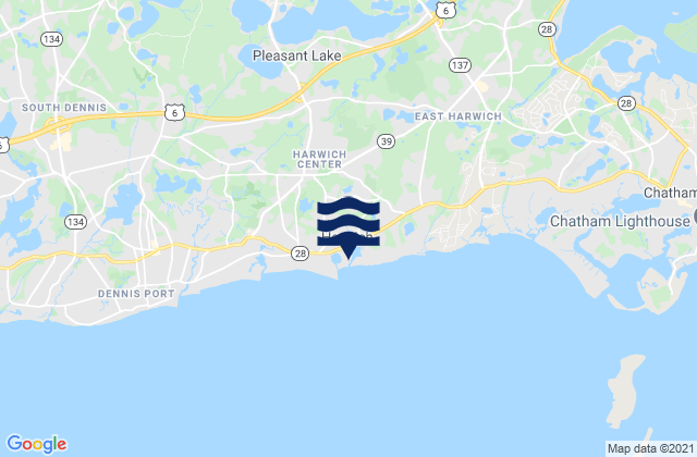 Harwich Center, United Statesの潮見表地図