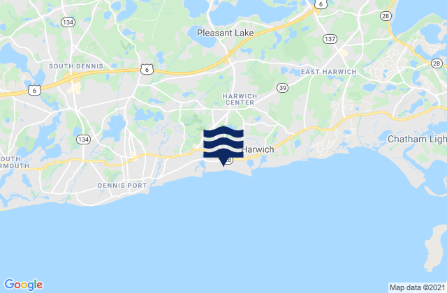 Harwich Port, United Statesの潮見表地図