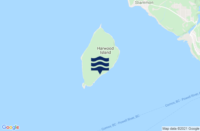 Harwood Island, Canadaの潮見表地図