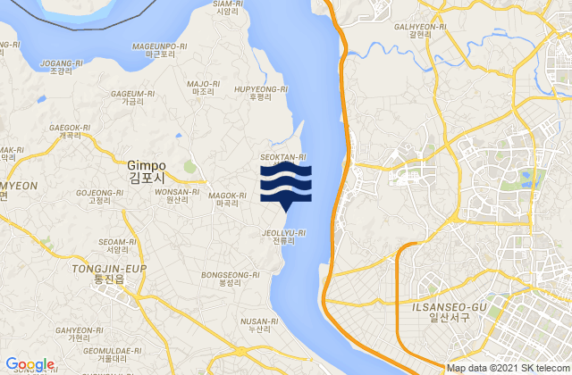 Haseong, South Koreaの潮見表地図