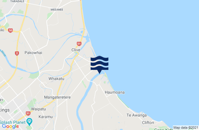 Hastings District, New Zealandの潮見表地図