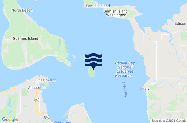 Hat Island, United Statesの潮見表地図