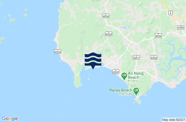 Hat Noppharat Thara, Thailandの潮見表地図