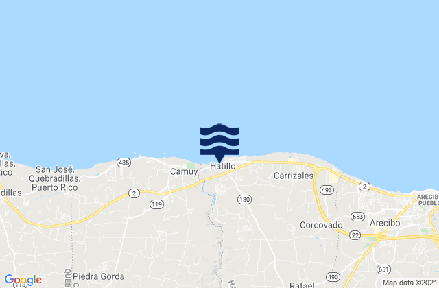 Hatillo Barrio-Pueblo, Puerto Ricoの潮見表地図