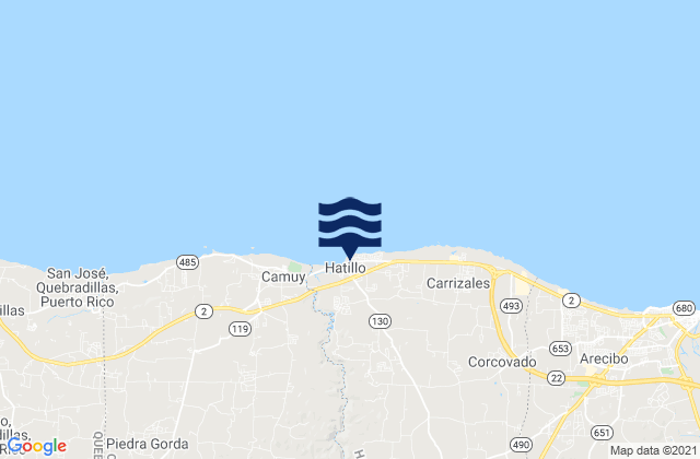 Hatillo Barrio, Puerto Ricoの潮見表地図
