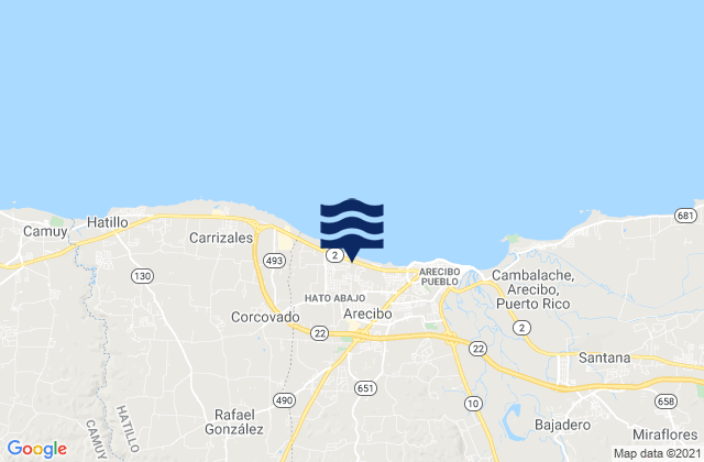 Hato Abajo Barrio, Puerto Ricoの潮見表地図