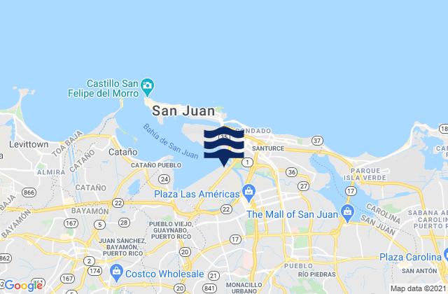 Hato Rey Sur Barrio, Puerto Ricoの潮見表地図