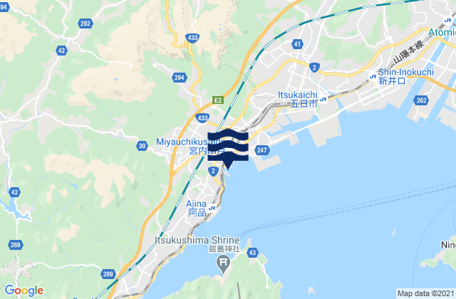 Hatsukaichi-shi, Japanの潮見表地図