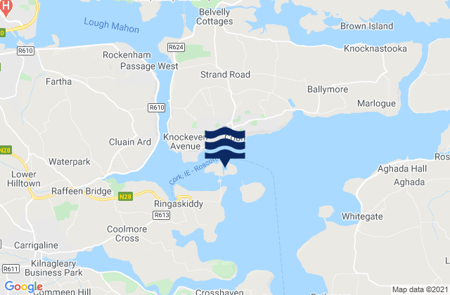 Haulbowline Island, Irelandの潮見表地図