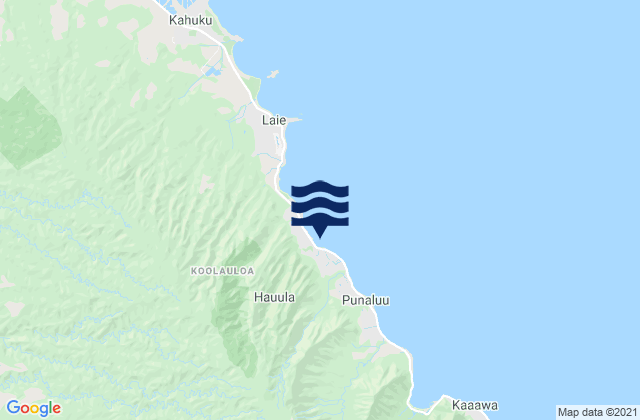 Hau‘ula, United Statesの潮見表地図