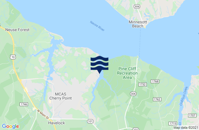 Havelock, United Statesの潮見表地図