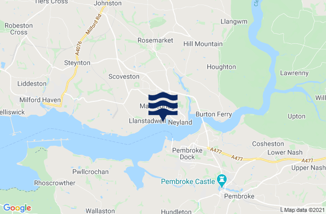 Haverfordwest, United Kingdomの潮見表地図